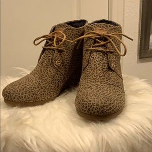 Toms Cheetah Heeled Booties